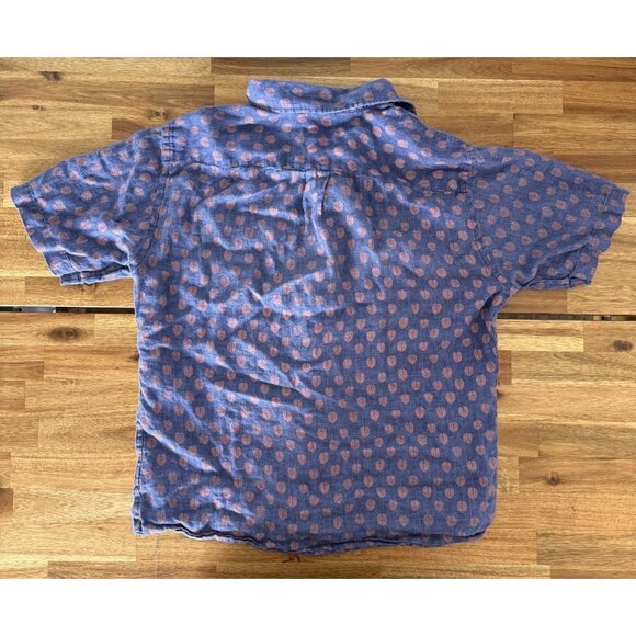 Peter Millar Short Sleeve Shirt Sz M Blue Button Up Fern All Over Print - Picture 8 of 12